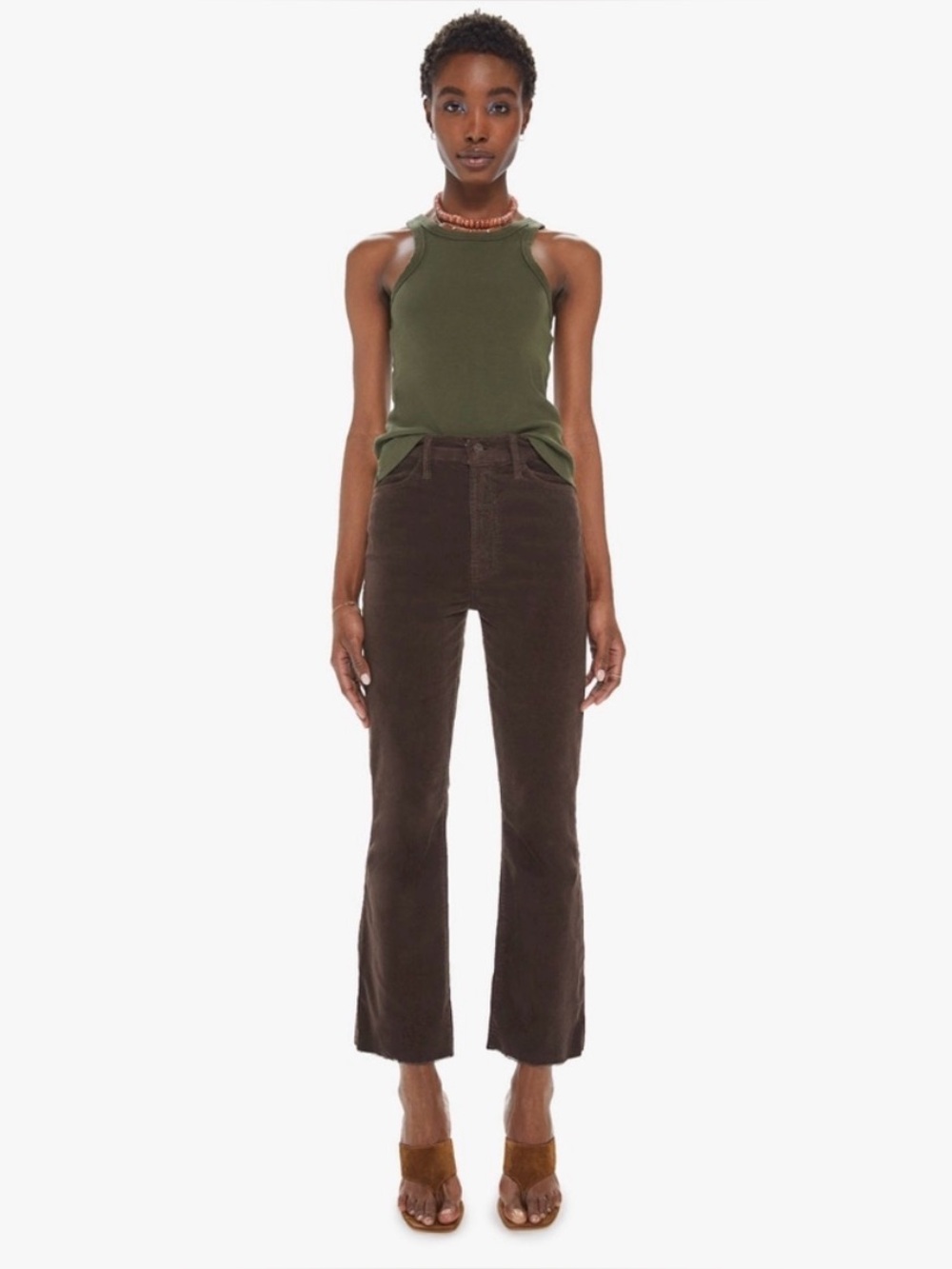 Mother The Hustler Ankle Fray In Mole Size 30